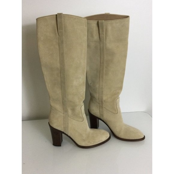 Authentic Vintage Gucci Womens Cream Suede Boots size 8B - Picture 1 of 16